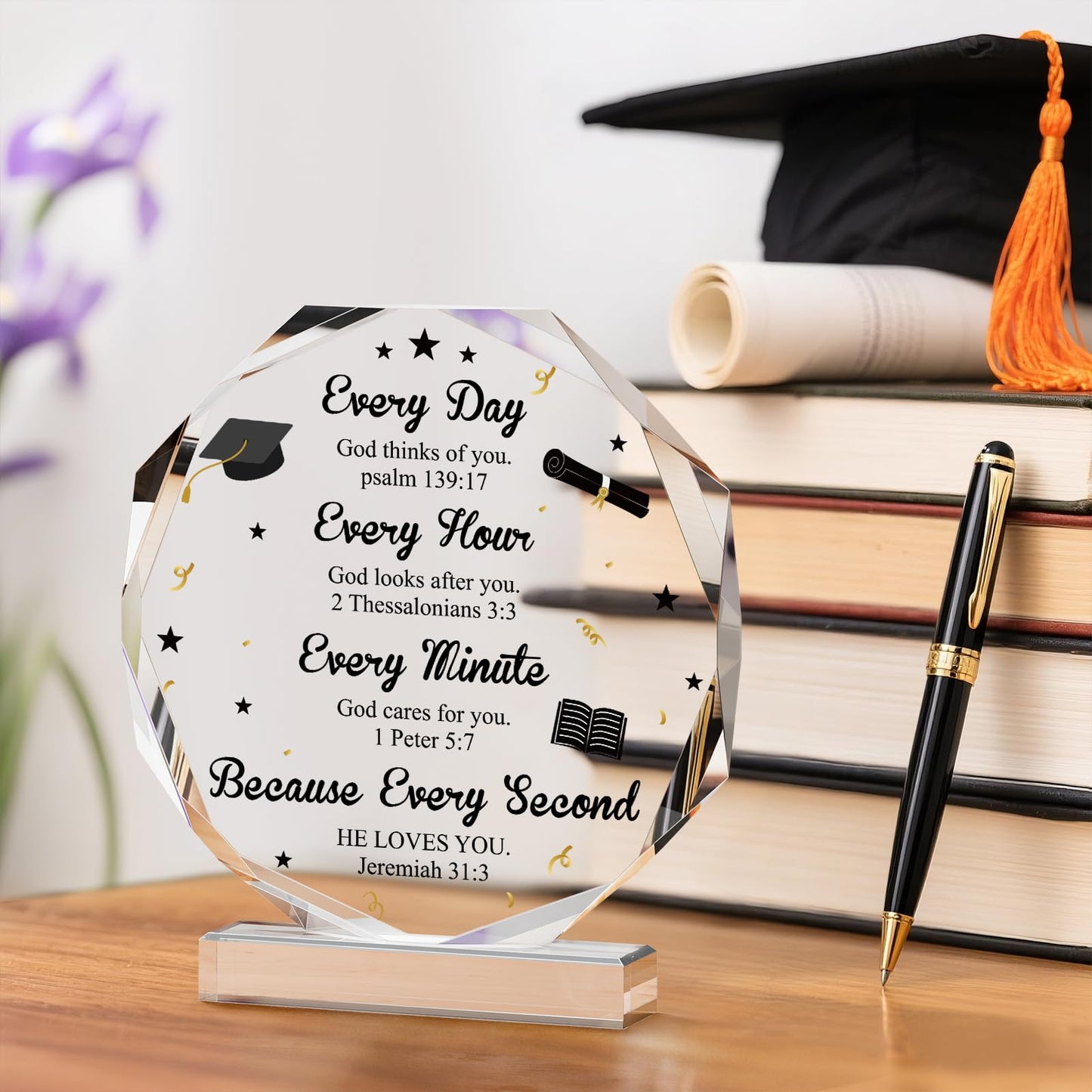 2026 Graduation Christian Gifts for Her Inspirational Acrylic Gifts Women Men College High School Graduation Gifts, Masters Degree Graduate Gifts Decor