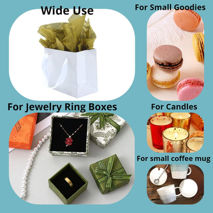 JUNESHE 4 Pack Small White Gift Bags with Tissue Paper,6.3 inch Mini Tiny Little Paper Bag for Birthday Party Favors Baby Bridal Shower Shopping Presents Wedding