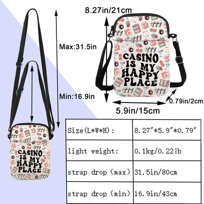 ENSIANTH Casino Player Crossbody Bag Casino Gambler Gift Poker Player Messenger Bag Gambling Lover-777 Slot Machine Gift