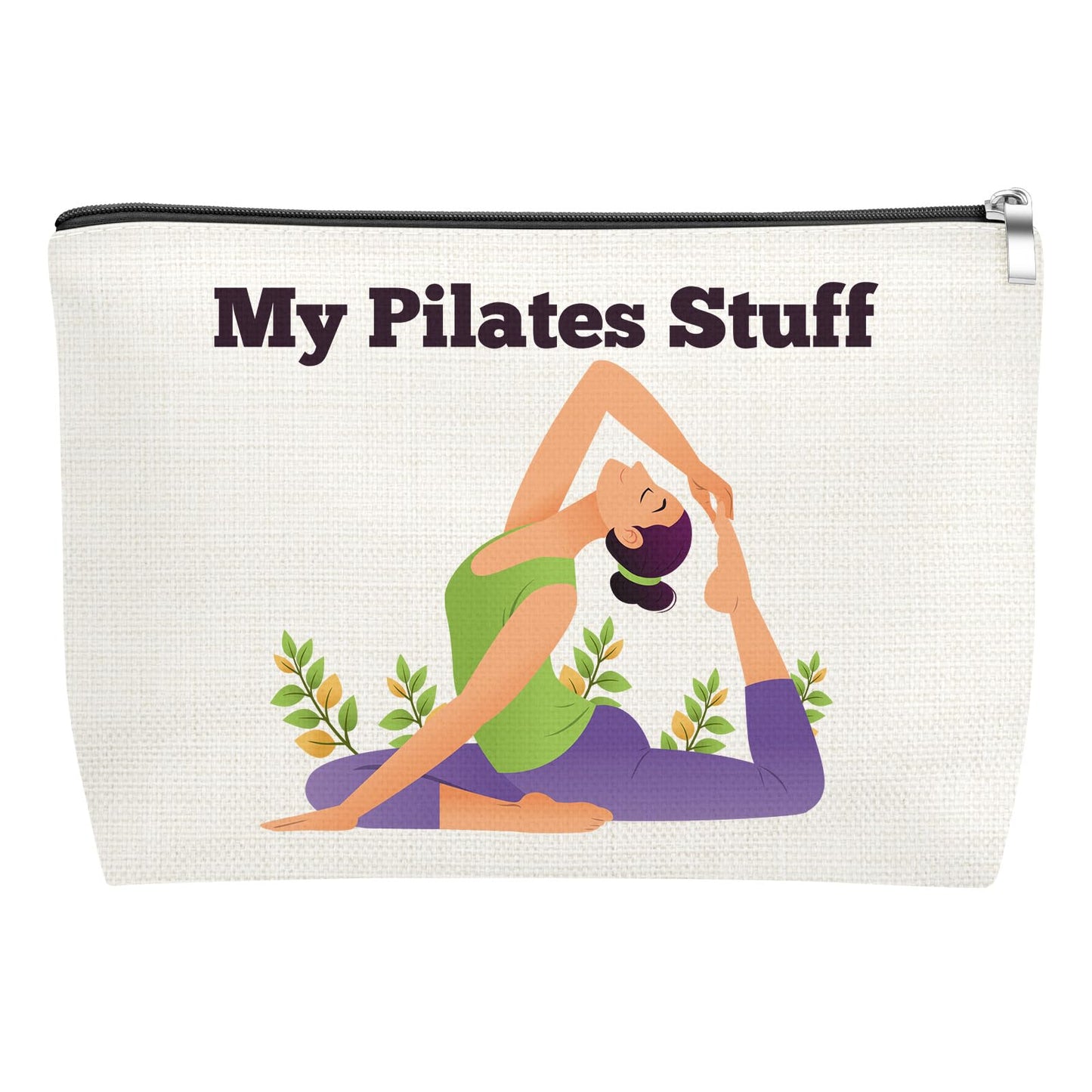 Mxrymvu Pilates Lover Gifts Makeup Bag Pilates Yoga Gifts for Women Yoga Lover Gift for Sister Friends Coach Cosmetic Bag Birthday Mother's Day Thanksgiving Day Graduation Gift Toiletry Zipper Pouch