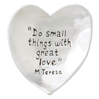 Basic Spirit Do Small Things Pewter Trinket Dish Ring Bowl Gift Box