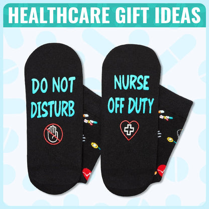 HAPPYPOP Nurse Doctor Vet Tech Gifts - Ophthalmologist Cancer Gift, Drs Day Nurse Week Socks