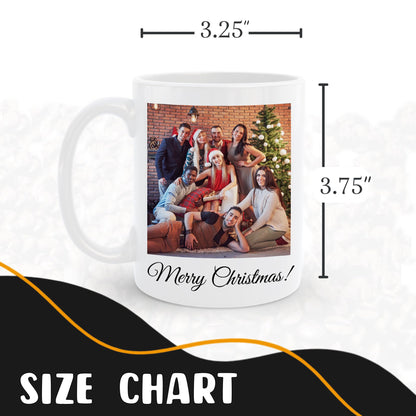 Personalized Coffee Mug, Custom Picture Text or Logo Ceramic Mug, Customized Gift for Men & Women, Taza Personalizada with Photo and Words, Customizable 11 Oz Tea Cup | White