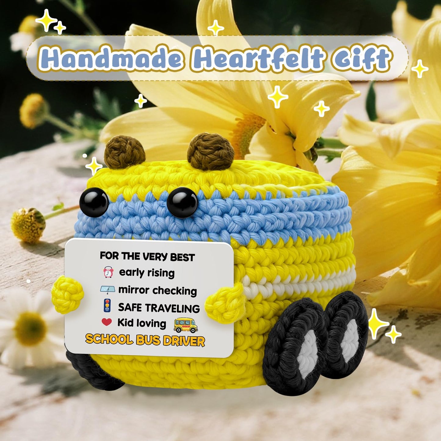Bus Driver Appreciation Gifts for School Bus Drivers Cute Handmade Crochet School Bus Driver Gifts School Stocking Stuffers Mens Christmas Stocking