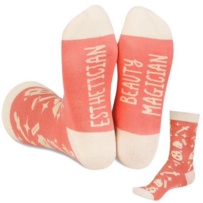 InnoBeta Esthetician gifts for Women, Funny Beauty Magician Gifts, Perfect for Birthday & Christmas, One Size Crew Socks