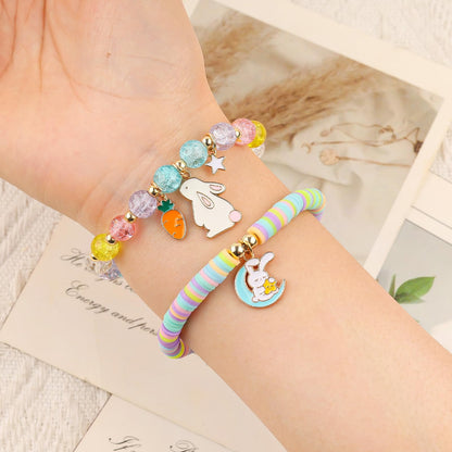 Easter Braclets Basket Bunny Gifts, First Communion Baptism Confirmation Christian Easter Gifts for Gir Daughter Granddaughter