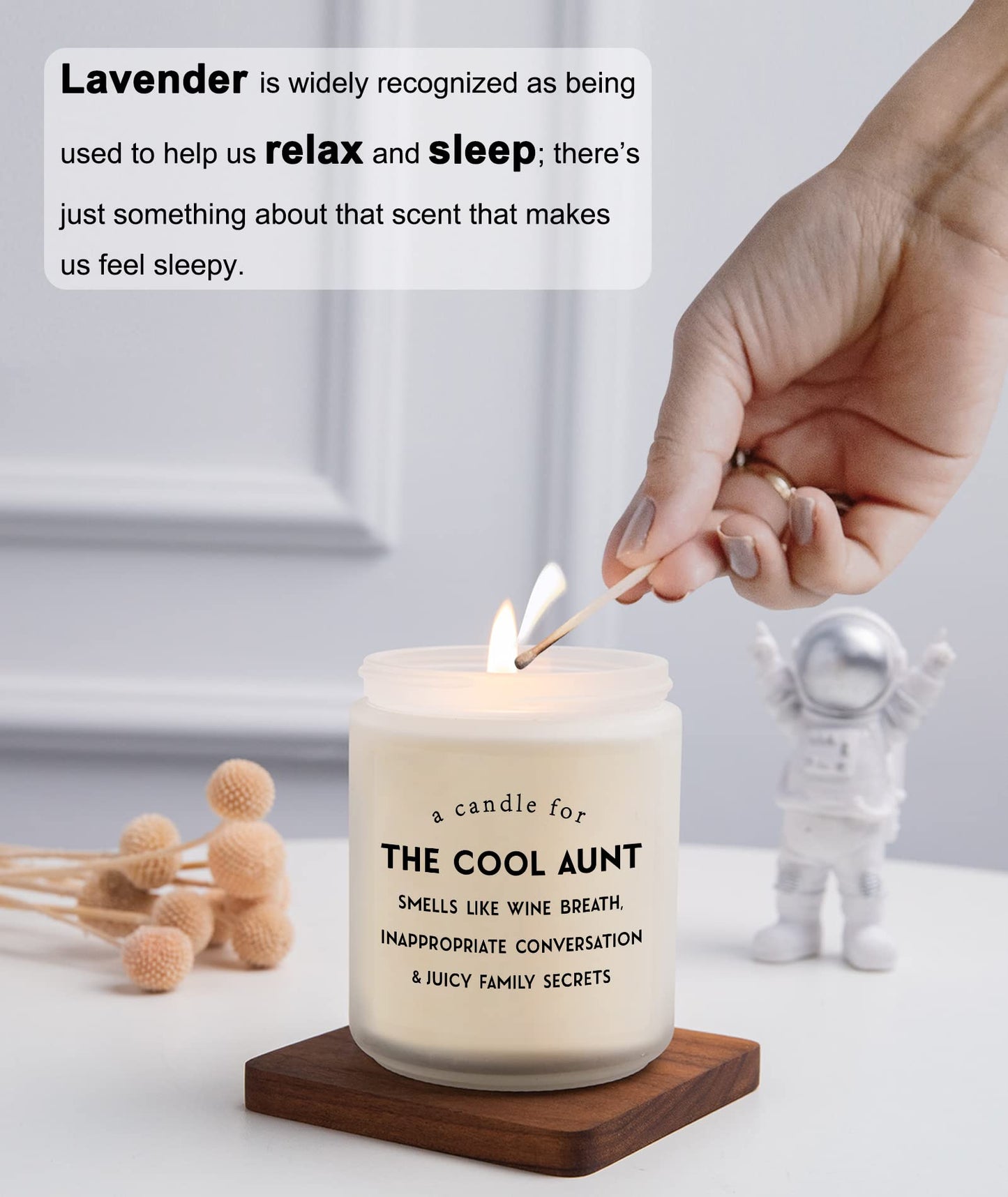 Cool Aunt Lavender Candle Gifts: Funny New Aunt Birthday Gifts from Niece Nephew Best Aunty Ever Christamas Day Gift 7oz