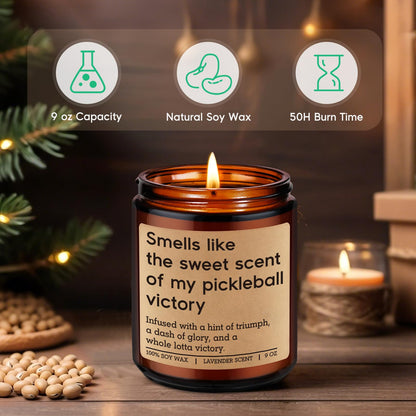 GSPY Scented Candle - Pickleball Gifts for Women, Men - Pickle Ball Accessories, Funny Sports Gifts for Pickleball Lovers, Players - Funny Mothers Day, Fathers Day, Birthday Ideas for Dad, Mom, Woman