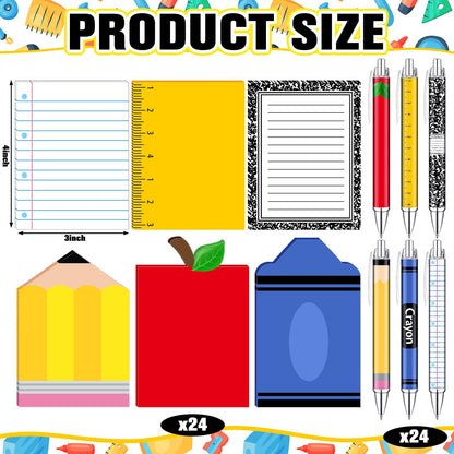 Eaasty 48 Pcs End of Year Teacher Gifts Bulk Cute Composition Notepads and Ballpoint Pens with Ribbon Inspirational Back to School Thank You Gifts for Teacher, Student, Staff, Coworker