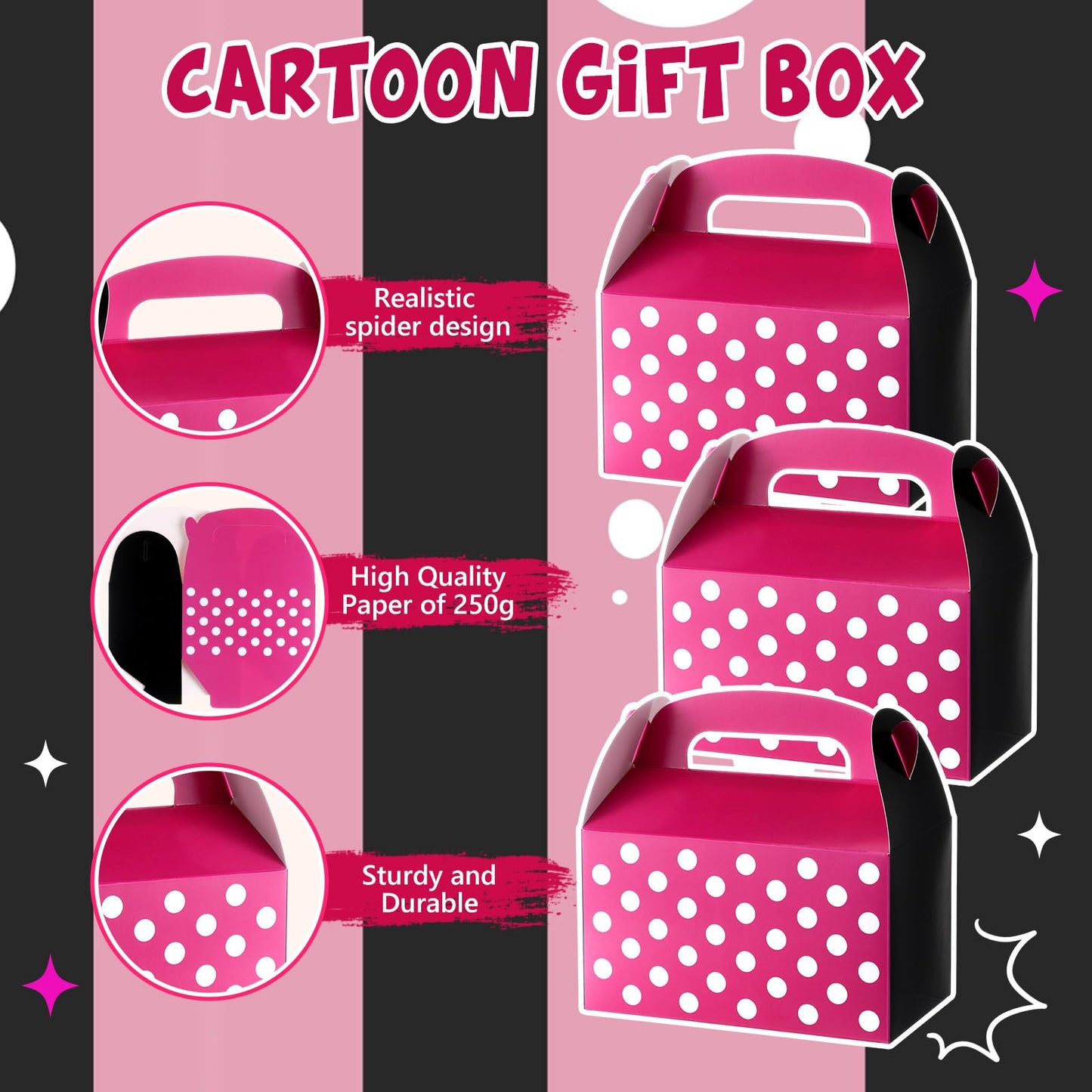 Marspark 12 Pack Pink Mouse Cartoon Birthday Party Supplies, Paper Gift Boxes, Cartoon Candy Treat Boxes for Birthday Party Decorations(Pink Mouse Pattern)
