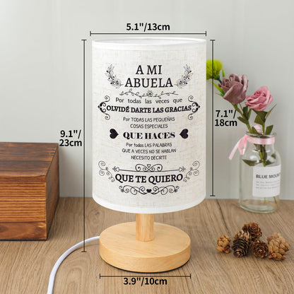 SOUHONEY Abuela Gifts Grandma Birthday in Spanish, Birthday Christmas Grandmother Gifts in Spanish for Grandma Lamp Mothers Day Fabric Desk Lamp Home Decor