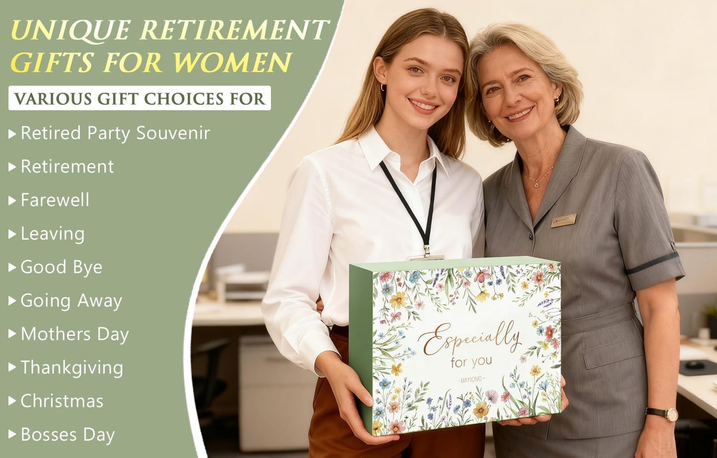 Happy Retirement Gift for Woman 2026, Funny Retirement Gifts for Women Coworkers, Cool Retired Gifts for Retirees Women Boss Teacher Nurse Mom Grandma Friends, Farewell Leaving Gift w/ Canvas Tote Bag