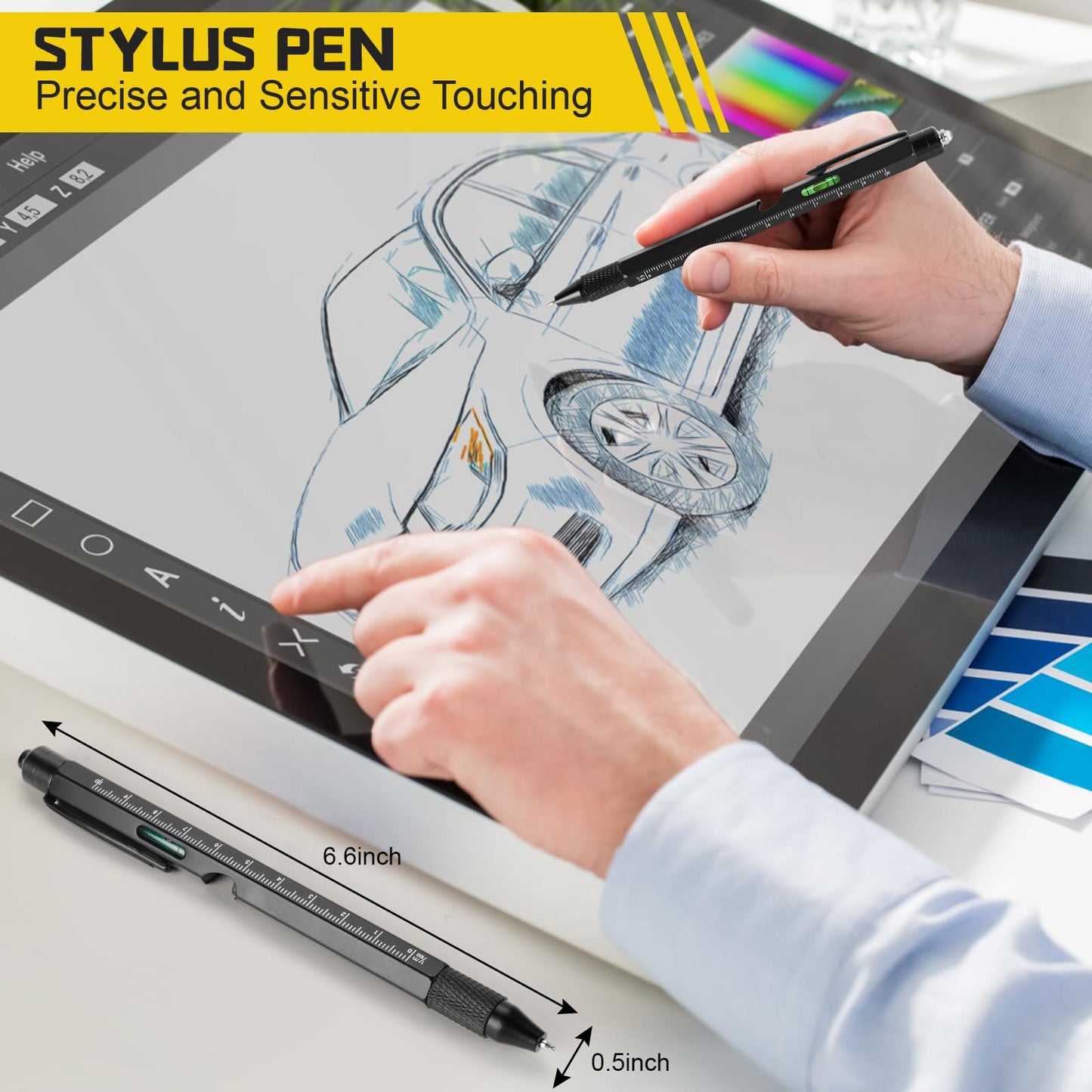 Fathers Day Dad Gifts from Daughter Son Wife, MAFEHAN 9-in-1 Multitool Pen with LED Light, Gifts for Husband Dad Grandpa, Cool Birthday Gadgets for Men