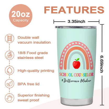 School Counselor Appreciation Week Gifts for Women School Guidance Counselor Gifts Office Decor Tumbler Mug Cup 20oz