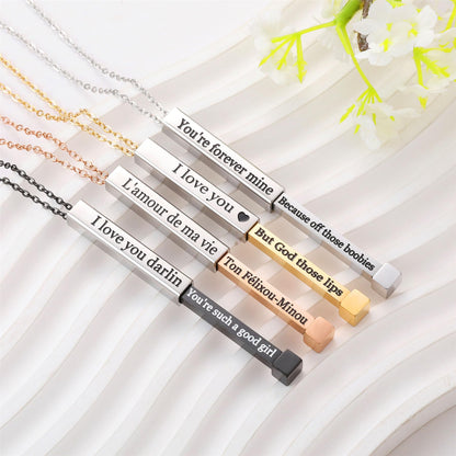 SKQIR Be Kind of a Badass Necklaces for Women with Hidden Message To Best Friends Sisters Funny Inspirational Gifts Vertical Bar Pendant Necklaces Jewelry Gag Gifts for Women