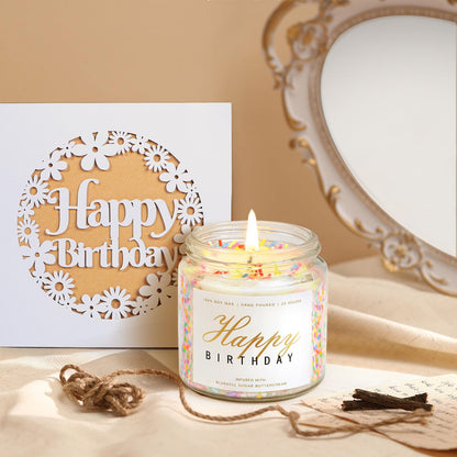 iAOVUEBY Birthday Gifts for Women, Her, Teen Girl Gifts, Happy Birthday Gift Box for Girl, Women, Sister, Daughter, Friend, Friendship, Cute Sunflower Sunshine Glass Cup Gift Set 7PCS, 16oz, Yellow