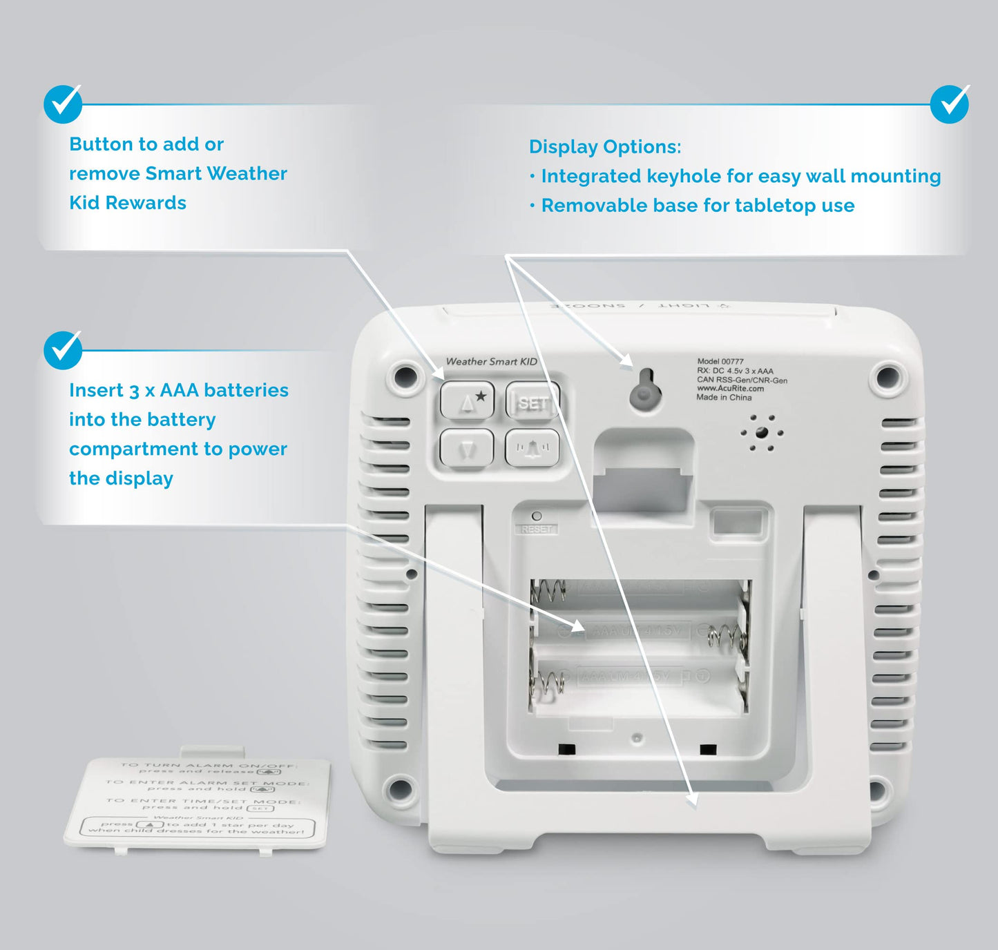 AcuRite What-to-Wear Weather Station with Alarm Clock, Time, Date, and Wireless Outdoor Sensor for Hyperlocal Forecast and Outdoor Temperature (00777)