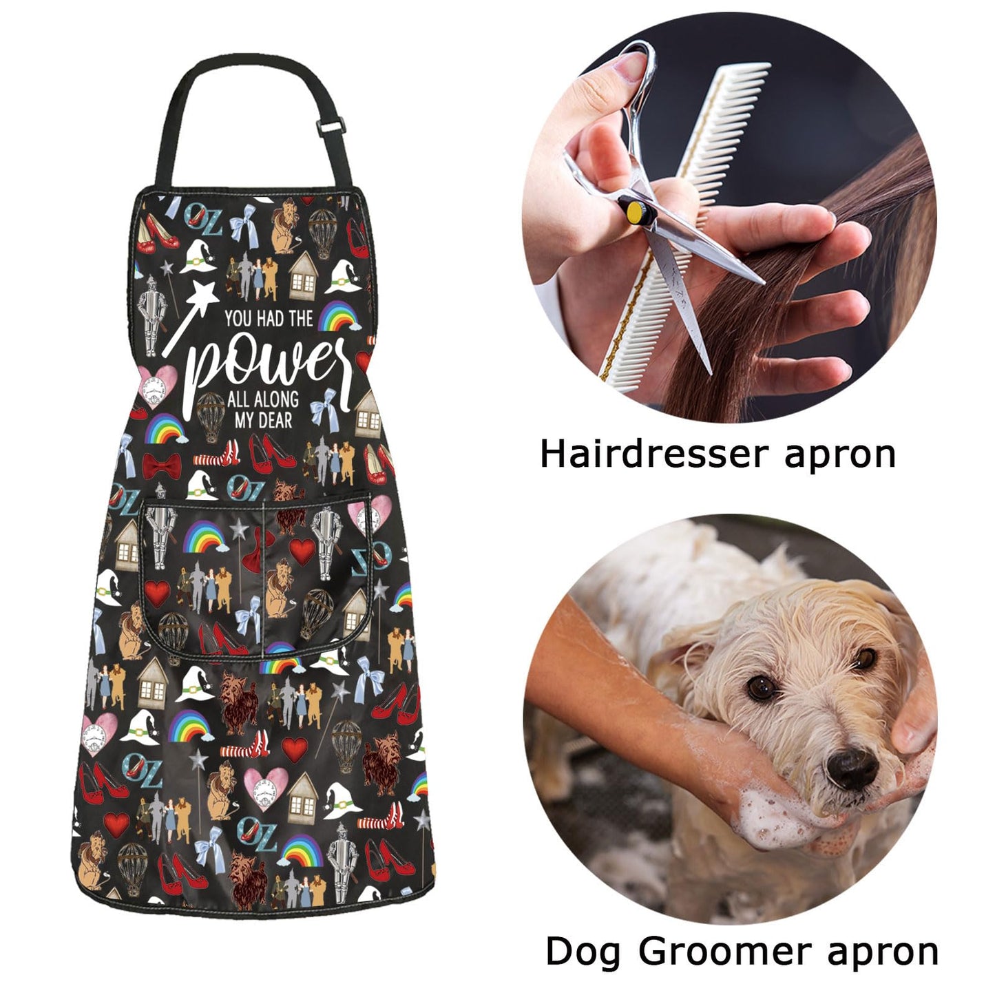 ZJXHPO Wizard TV Show Kitchen Apron You Had The Power All Along My Dear Apron OZ Kitchen Decor Wizard Housewarming Gift (The Power Apron)