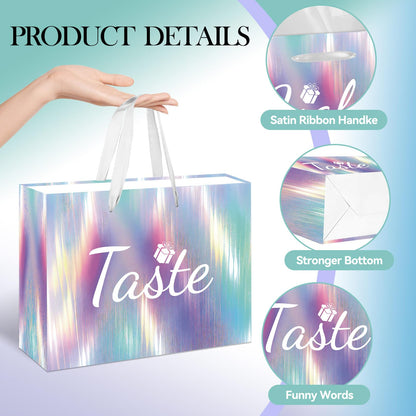 Large 5 Senses Gift Bags For Him Her - Sight Smell Touch Taste Sound Gift Bags with Cards & Tissue Paper for Wedding Favors, Birthday Party Gifts, Birthday, Anniversary, Mother'S Day, Valentine'S Day