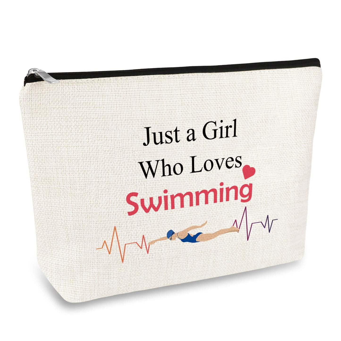 Girl Swimmer Gifts Makeup Bag Swim Lover Gift Swimming Team Gift Cosmetic Bags Birthday Christmas Graduation Gifts for Girl Women Swimmer Swim Lover Daughter Friends Travel Toiletry Pouch