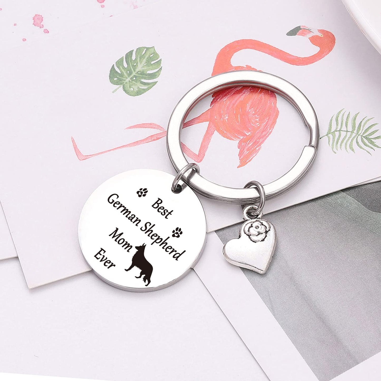 NOTHERS RSZOTW German Shepherd Keychain - German Shepherd Dog Mom Gifts - Dog Keychain