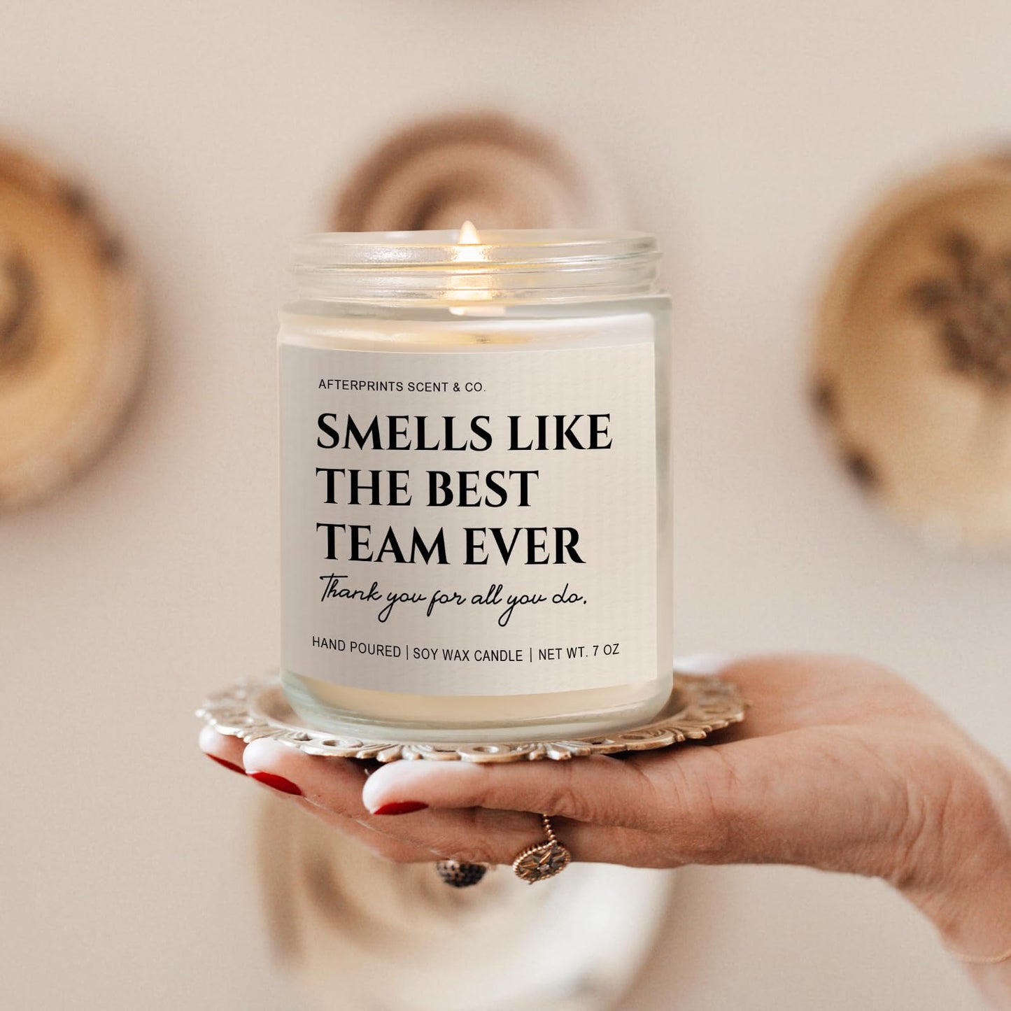 Afterprints Boss Gifts for Women Men, Best Team Ever Candle, Employee Appreciation Gifts, Team Appreciation, Christmas Farewell Gift for Coworker, Boss Lady, Staff, 7oz Lavender Scented Candles
