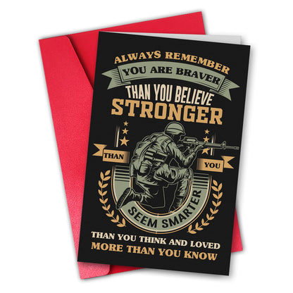 Encouragement Cards for Soldier, Motivational Inspirational Support for Tough Times. Retirement Graduation Farewell Veterans Day Card Gifts