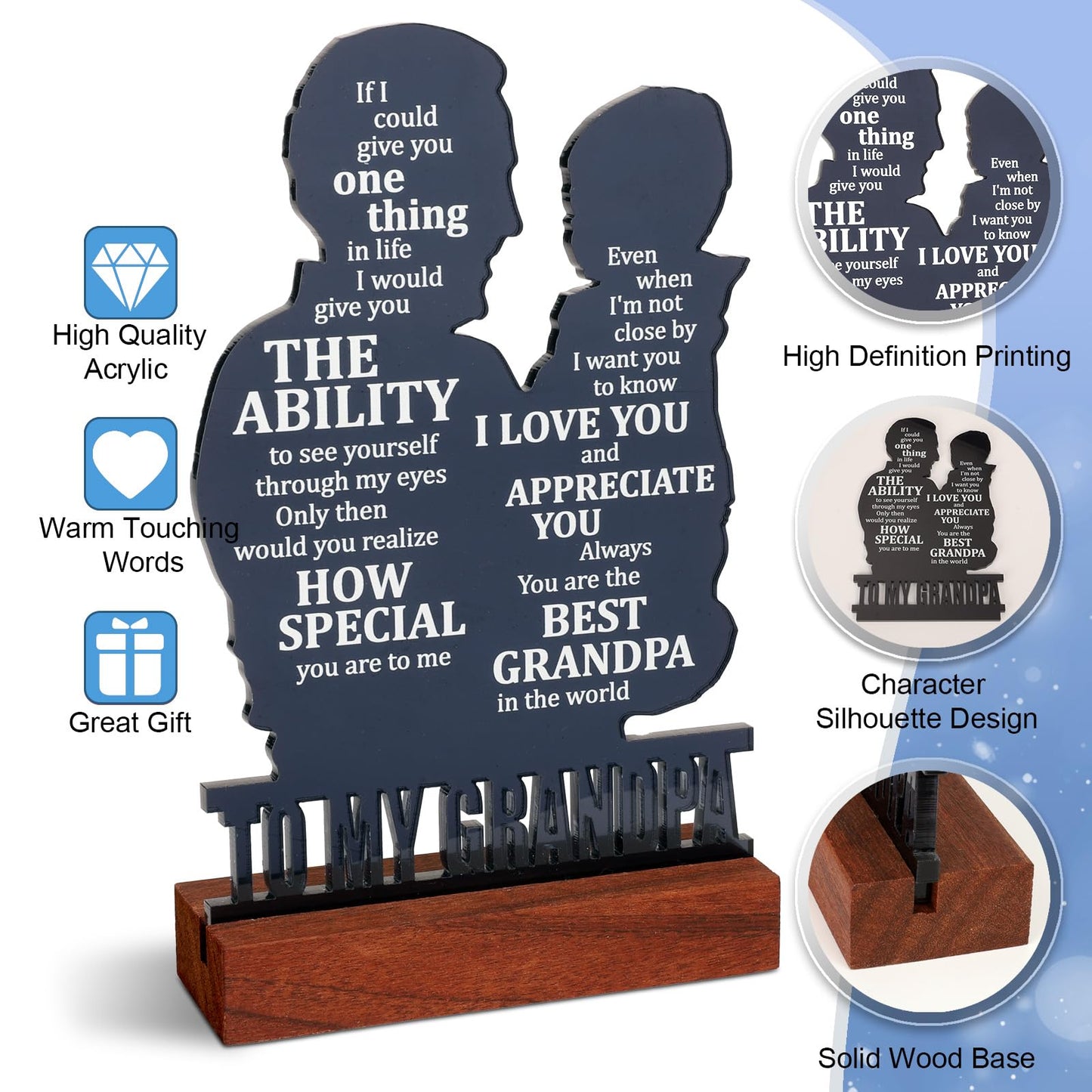 Christmas Grandpa Gifts, Valentines Day Gift for Grandpa, Grandpa Gifts from Grandson, Birthday Gifts for Grandpa from Grandson, Father's Day Gifts for Grandpa, Best Grandpa Gifts