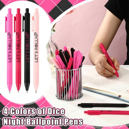 Sayglossy 25 Pcs Let's Roll Ballpoint Pens Gifts Bulk for Guests Women Dice Players Casino Themed Wedding Party Supplies Las Vegas Night Party Favors