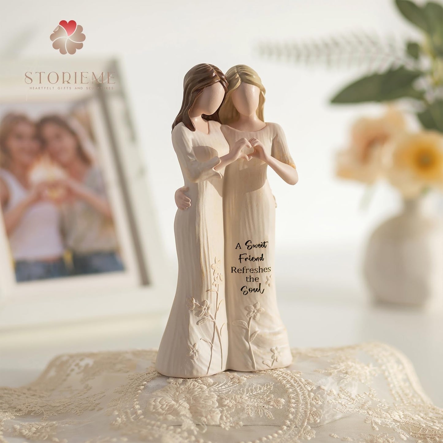 Storieme Best Friend Figurines - Friendship Bestie Gifts for Women - Christmas Birthday Gifts for Sisters from Sister
