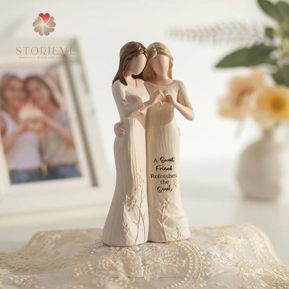 Storieme Best Friend Figurines - Friendship Bestie Gifts for Women - Christmas Birthday Gifts for Sisters from Sister