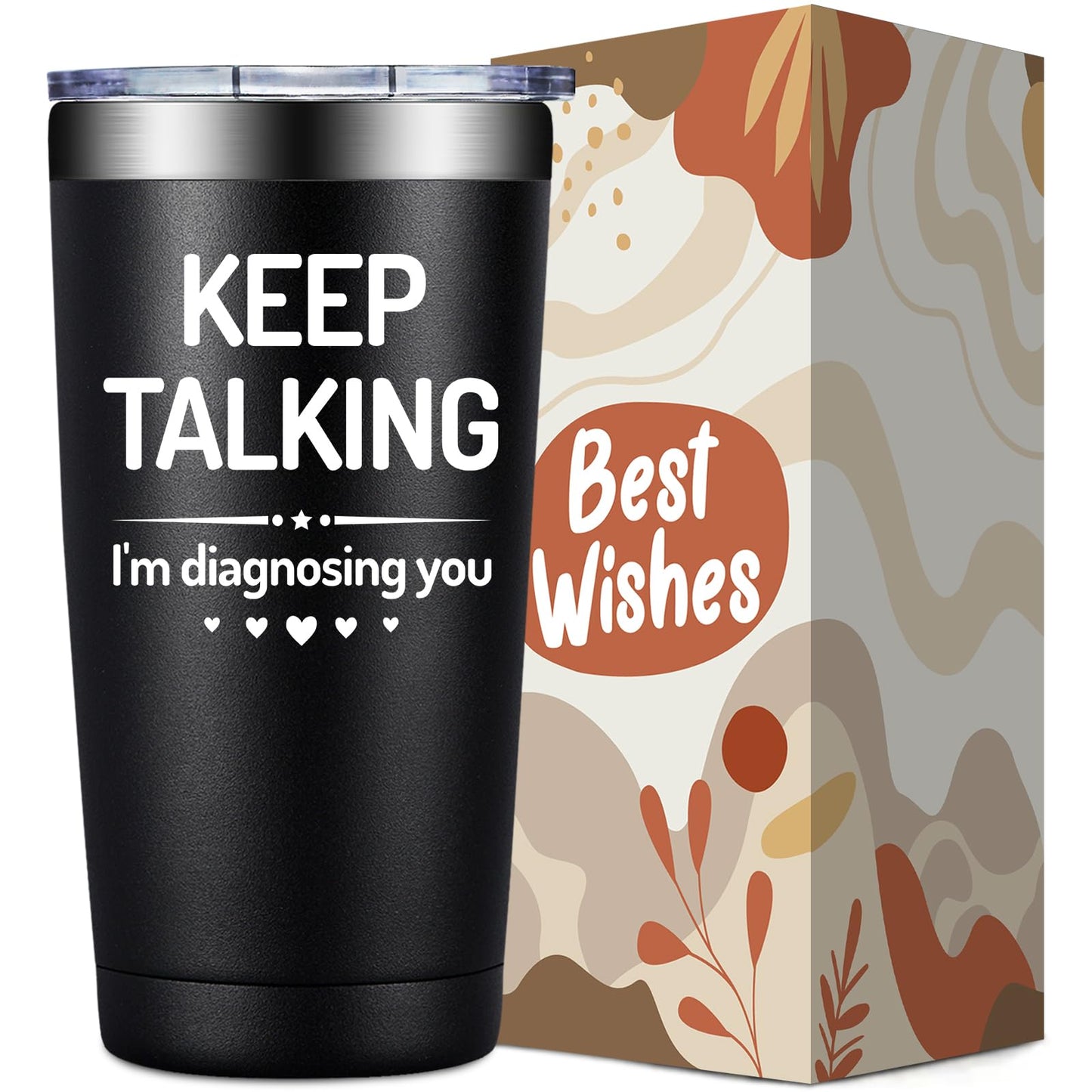 SpenMeta Psychology Therapist Gifts for Women - Psychologist Gifts for Therapist, Graduation, School Counselor - Keep Talking I'm Diagnosing You Tumbler Cup