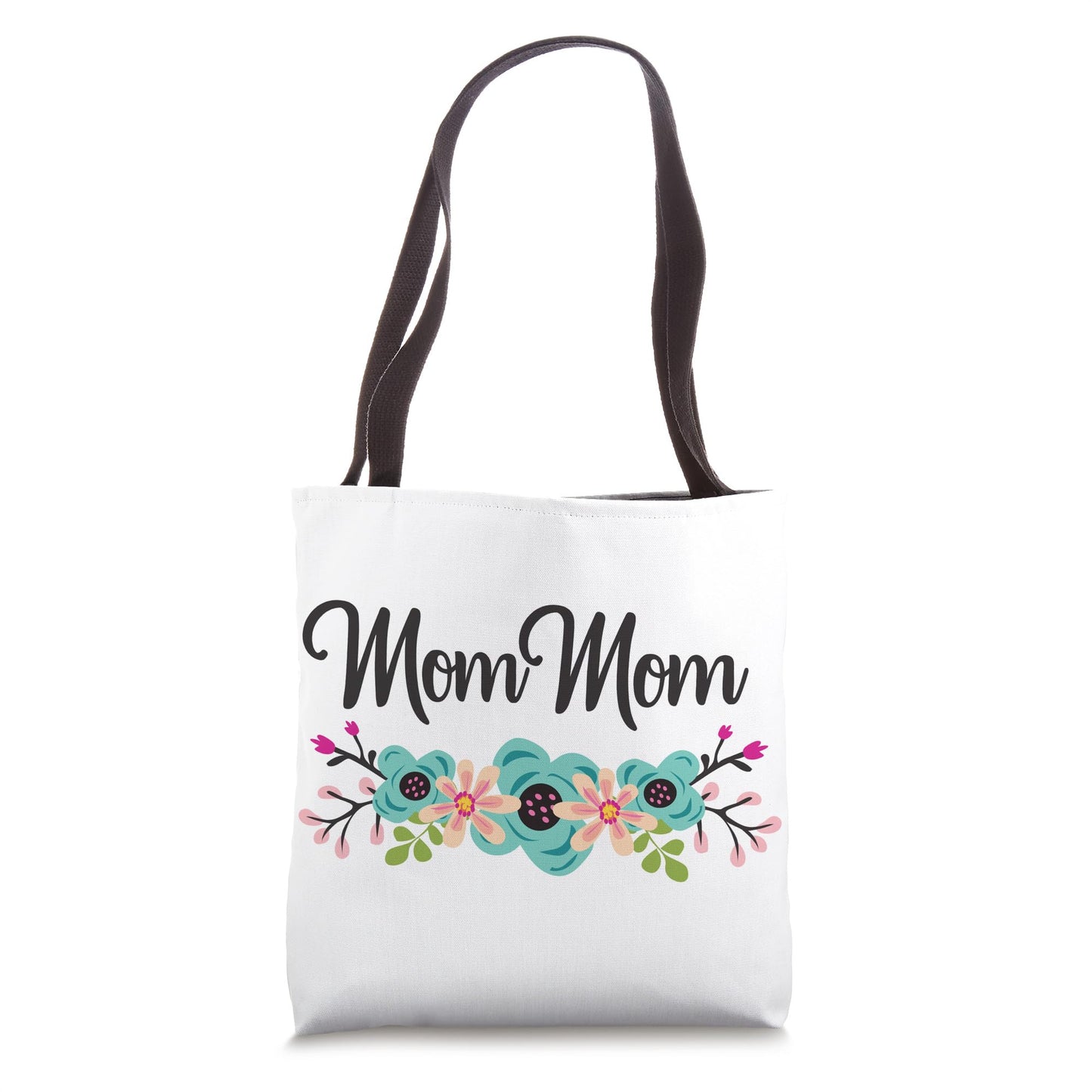 MomMom Gifts From Grandkids Floral Personalized Name Gift Tote Bag