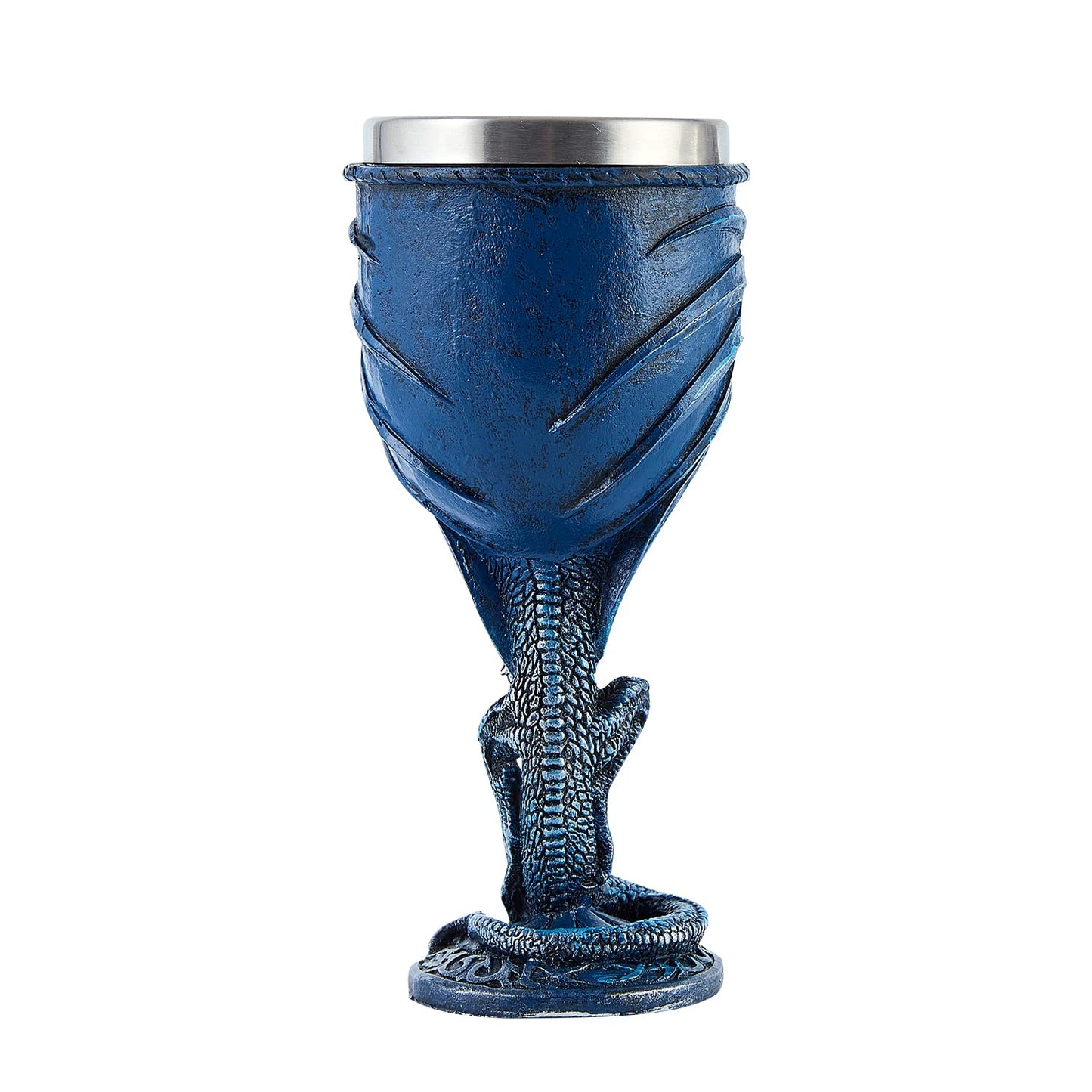 Blue Dragon Goblet Stainless Steel Dungeons and Dragons Gift Chalice Wine Goblet 7 oz. (Blue Sword Dragon)