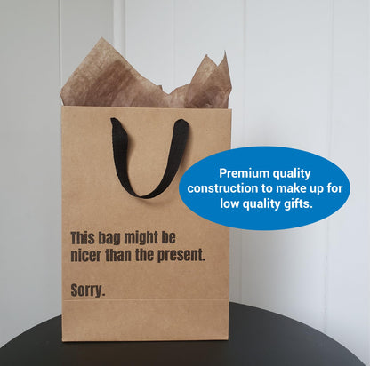 Ali & Boo Funny Gift Bags, 6 Piece Set, Medium Gift Bags with Tissue, Funny Birthday Gift Bag, Birthday Gift Wrapping, Gag Gifts