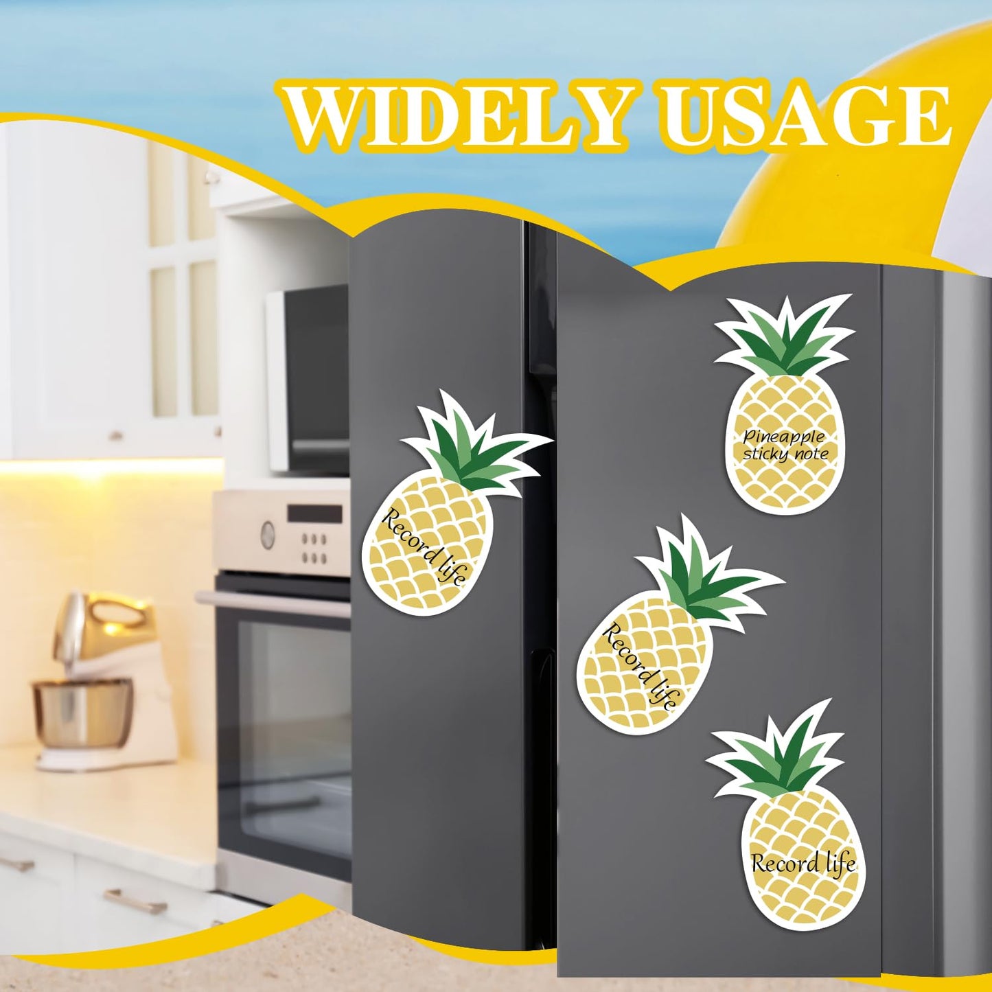 12 Pcs Pineapple Shape Sticky Notes Pineapple Sticky Note Pad Cute Fruit Self Stick Note Pads Self Adhesive Paper Message Note for Home Office School Stationery Supplies Party Gift