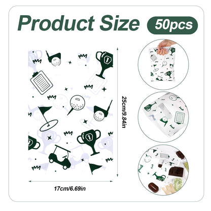 50pcs Golf Gift Bags, Golf Themed Party Decorations Candy Goodie Bags for Men Women Birthday Sports Events Party Favor Supplies