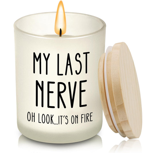 Mothers Day Gifts for Mom Wife Daughter Sister Grandma Funny Home Decor Mom Gift Spa Self Care Birthday Gifts for Women Her Coworkers Best Friend Mother's Day Unique Gift Ideas, My Last Nerve Candle