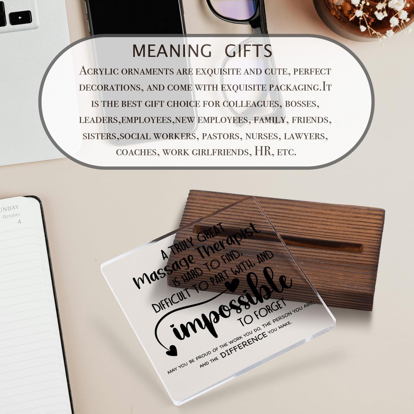 Massage Therapist Office Decor, Massage Therapy Gifts for Women Men Appreciation Thank You Gifts Decorative Signs Plaques ABC93