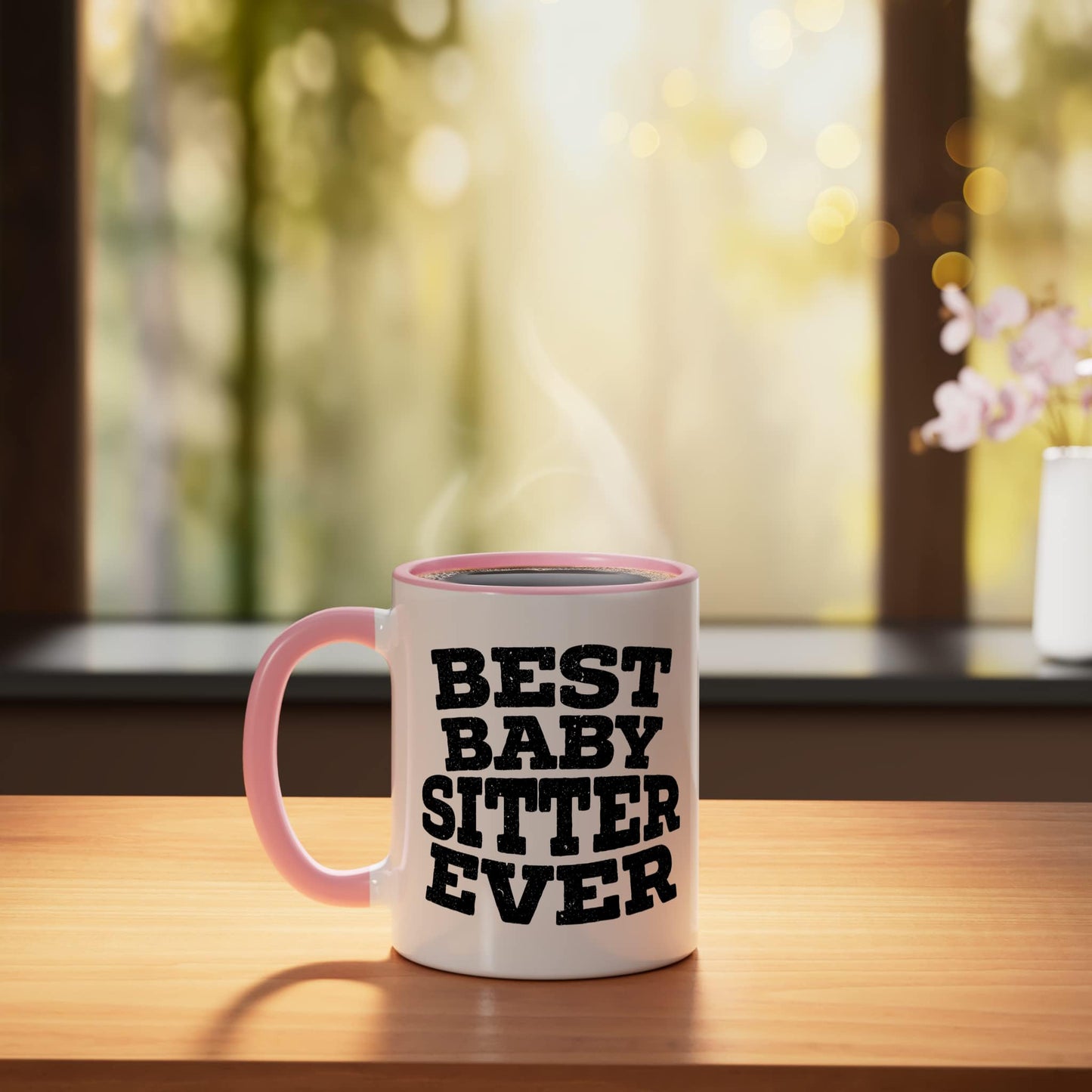 Best Babysitter Ever Babysitting Sitter Job Profession Ceramic Mug, Pink/White