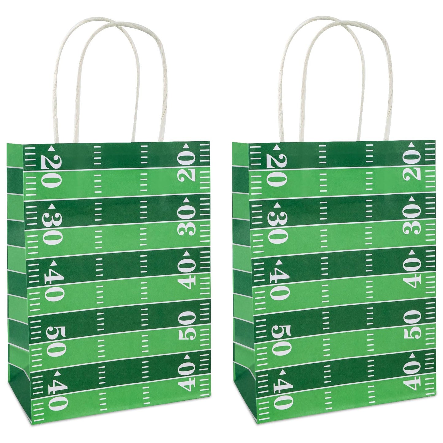 Hxezoc 12 Pieces Football Gift Bags with Handle, Football Field Paper Treat Candy Bag Sport Favor Bags for Football Theme Birthday Party Decoration Supplies