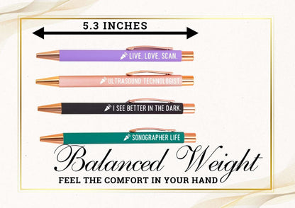 InnoBeta Sonographer Gifts for Women, Sonography Ultrasound Tech Radiology Gifts, Ballpoint Pen Set of 4, Perfect for Birthday & Christmas