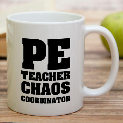 Retreez Funny PE Teacher Mug - PE Teacher Chaos Coordinator - 11 Oz Ceramic Coffee Or Tea Cup - Hilarious Gift for Physical Education Teachers - Ideal for Appreciation, Birthday and Energizing Break