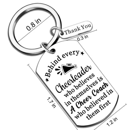 Ikacvb Cheer Keychain Best Cheerleading Coach Gifts For Women Thank You Gifts For Cheerleader Choach Appreciation Gift For Women Coaches Keyring Birthday Christmas Stuff
