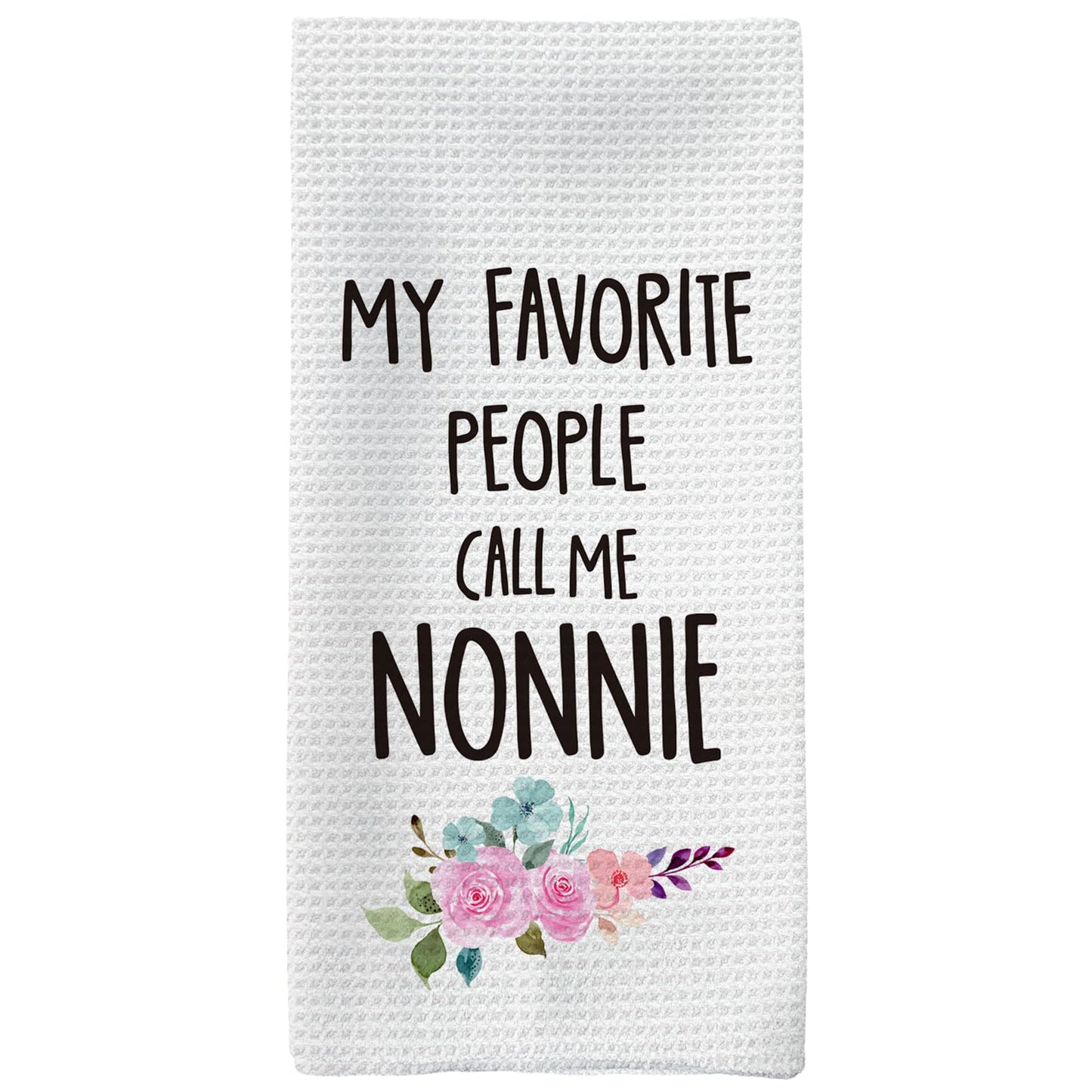 Nonnie Gifts Kitchen Towels, Grandma Gifts Hand Towels, NonnieGrandma Christmas Mother's Day Gift Dish Towel Tea Towel for Kitchen, Nonnie Grandmas Gift from Grandkids, 16x24inch