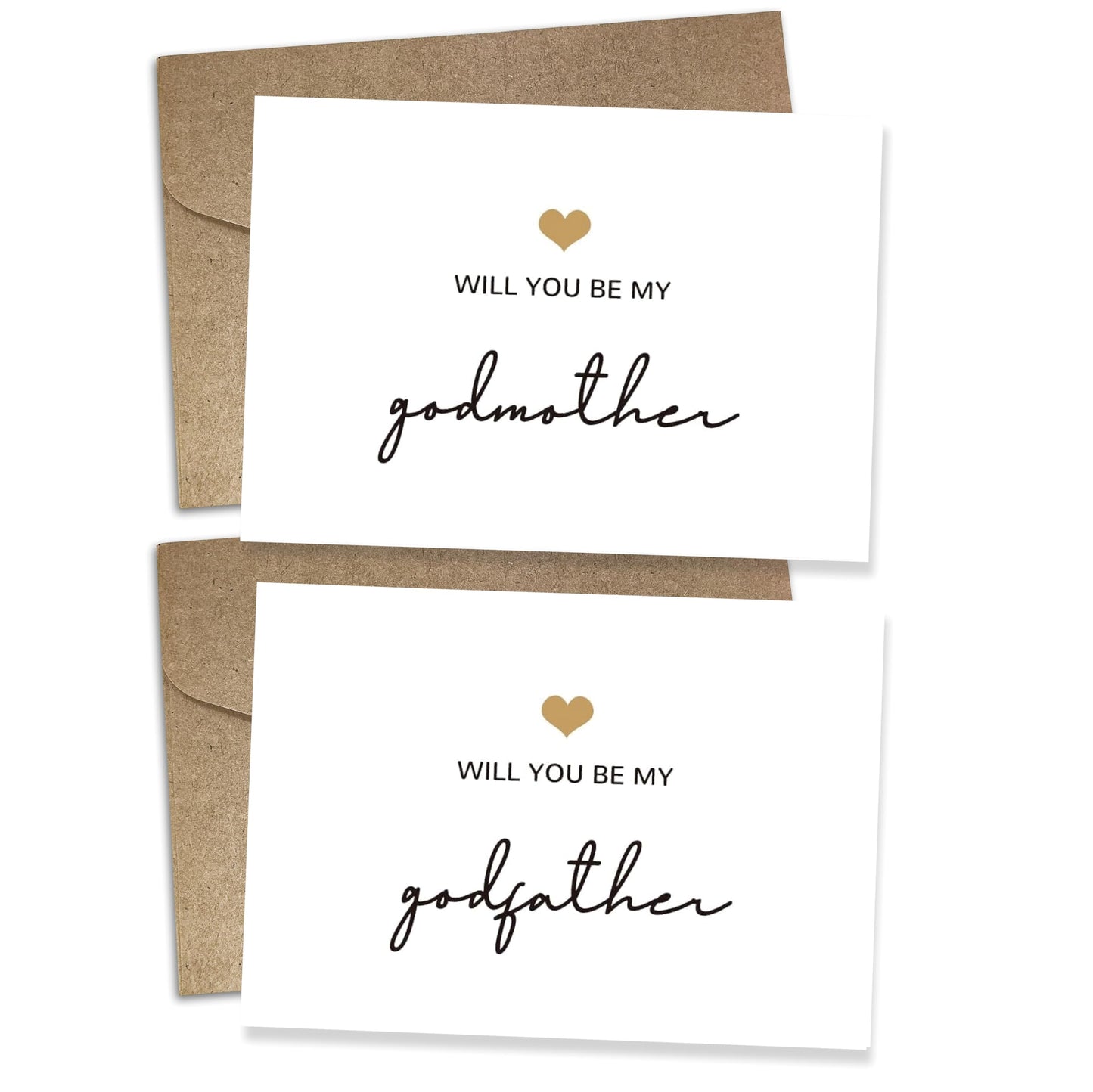 Will You Be My Godparents, God Parent's Proposal Cards Gifts with Envelope, Cute Gifts for Godparents On Wedding Day. （Godfather/Godmother B）