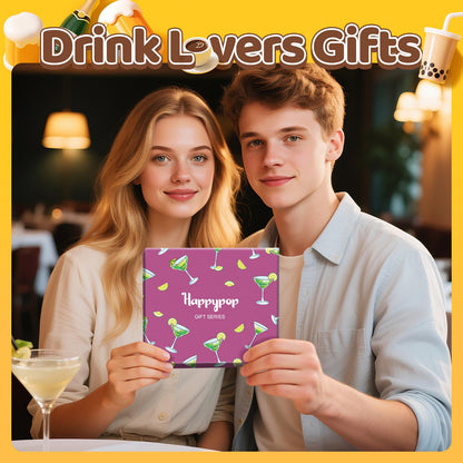 HAPPYPOP Drink Socks for Women Men - Tea Lovers Gifts, Margarita Whiskey Socks for Drinker