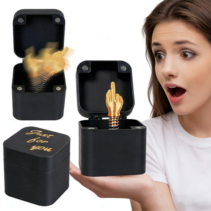 Middle Finger Prank Box – Funny Gag Gift for Men, Women, White Elephant Gifts for Adults, 3D Printed Pop-Up Surprise Box Christmas Prank Gift, Quirky Coworker/Brother Birthday Funny Gifts
