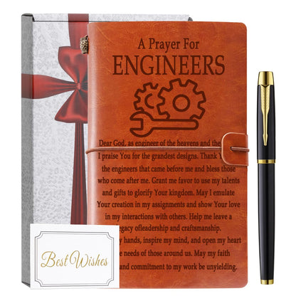 Engineer Gifts for Women Men, Engineer’s Prayer Leather Journal Notebook Gifts for Engineers, Engineering Student Gift Inspirational Gift Graduation Gifts Retirement Gift for Engineer