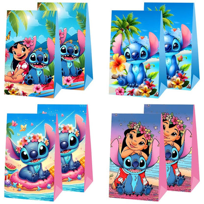 BNFUO 12pcs Stitch and Angel Goodie Bags Party Bags Gift Bags for Birthday Party, Stitch Birthday Party Supplies Birthday Decorations